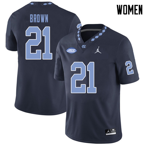 Jordan Brand Women #21 Dyami Brown North Carolina Tar Heels College Football Jerseys Sale-Navy